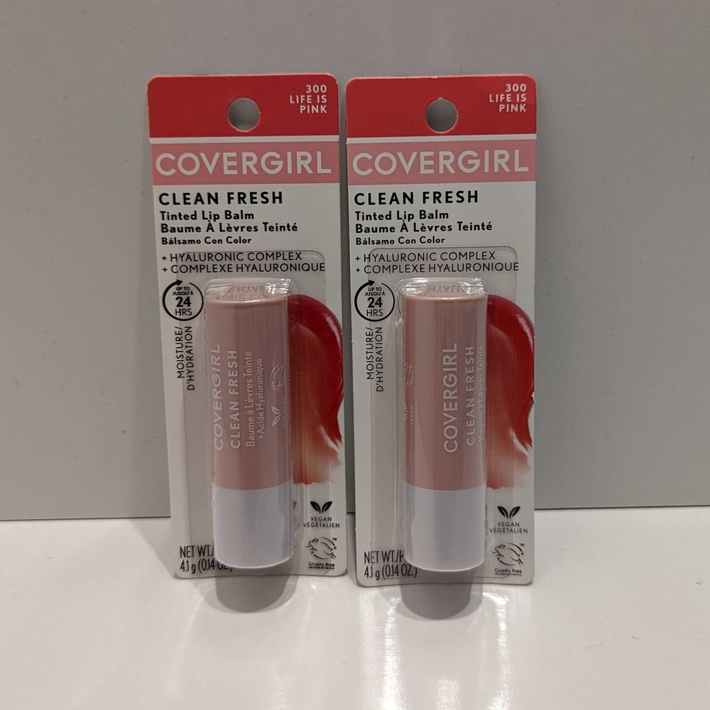 Covergirl Clean Fresh Tinted Lip Balm - #300 Life Is Pink (Set of 2)